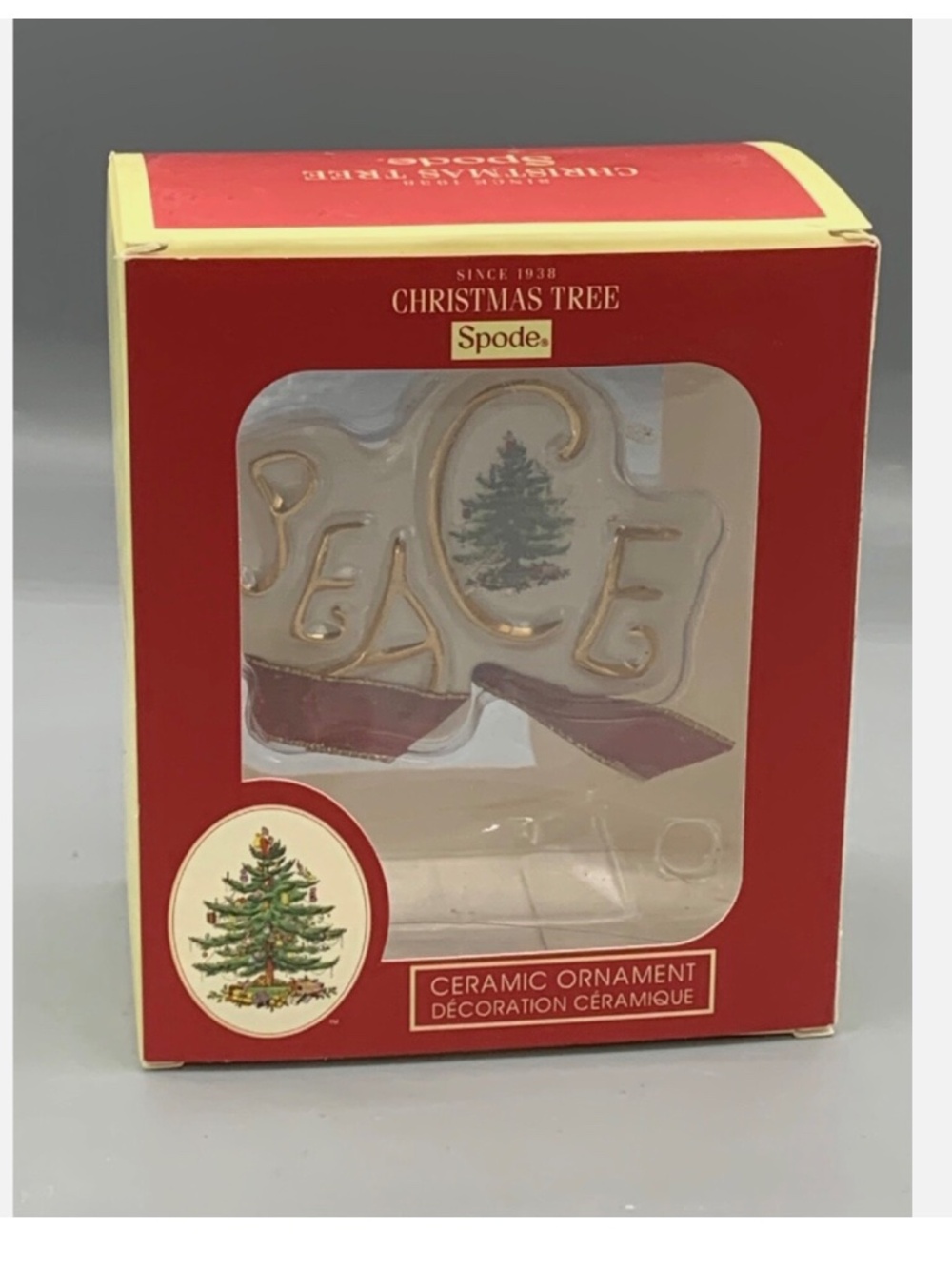 Ceramic Christmas Tree Ornament by Spode PEACE